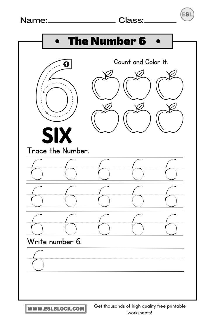 85 Number 6 Worksheet Preschool 85