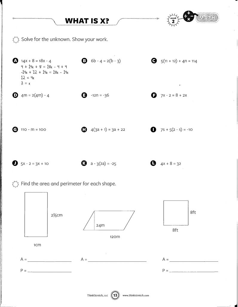 85 Solve For X Worksheet 76