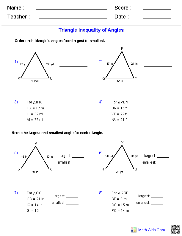 85 Worksheet Types Of Triangles 33