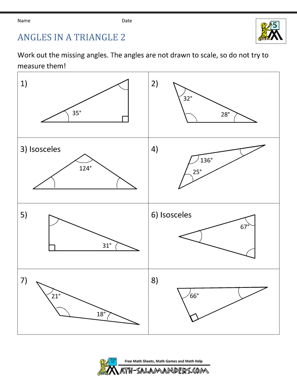 85 Worksheet Types Of Triangles 37