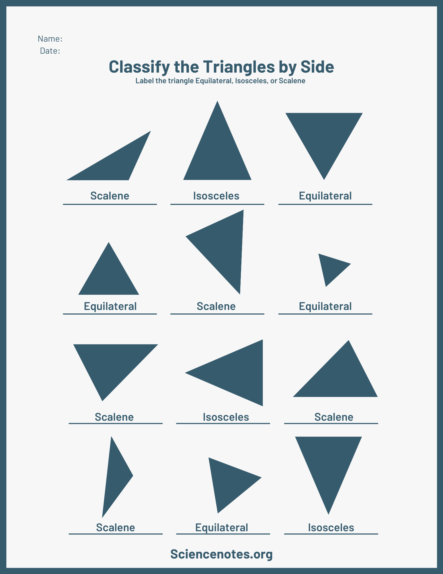 85 Worksheet Types Of Triangles 45