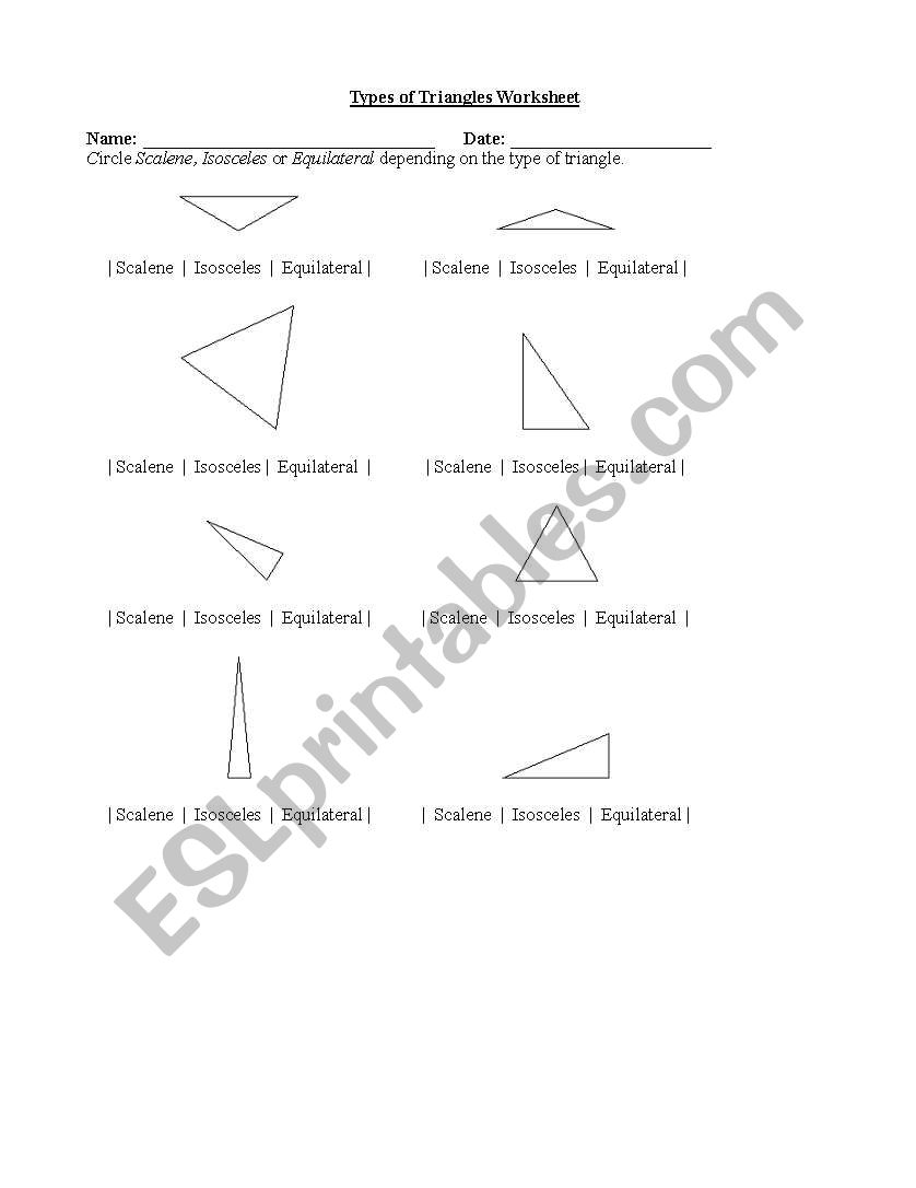 85 Worksheet Types Of Triangles 46