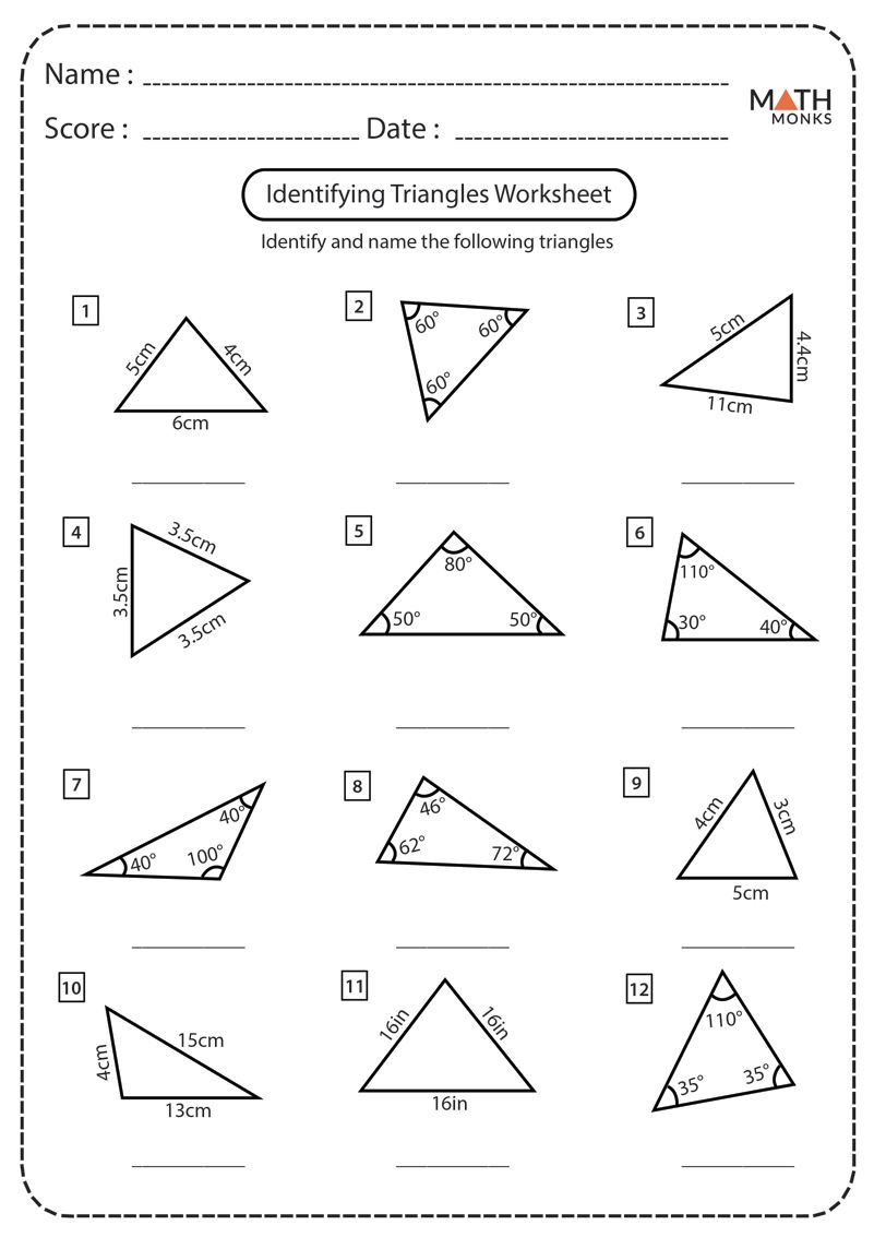 85 Worksheet Types Of Triangles 48