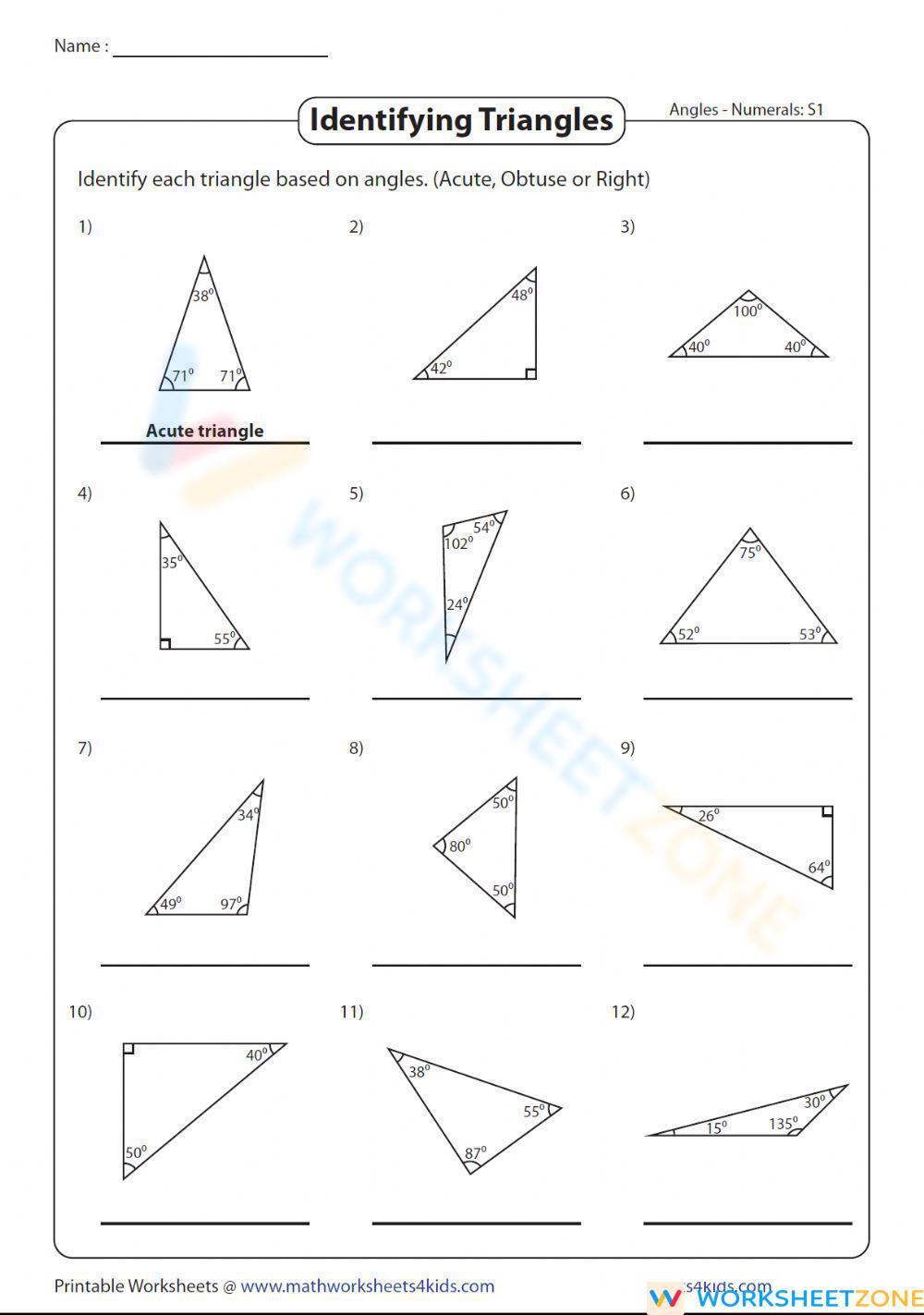 85 Worksheet Types Of Triangles 53