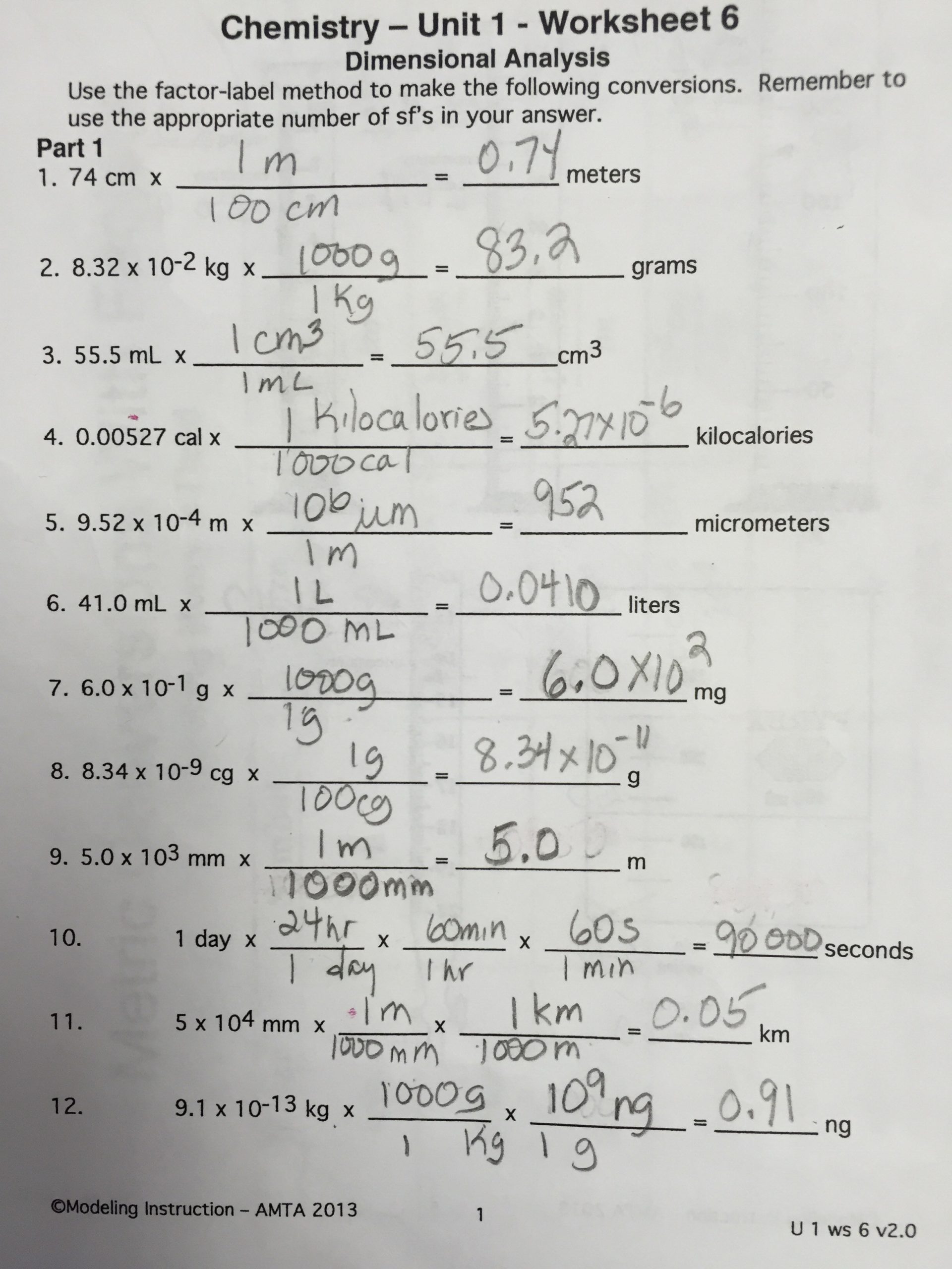 90 Dimensional Analysis Chemistry Worksheet 76