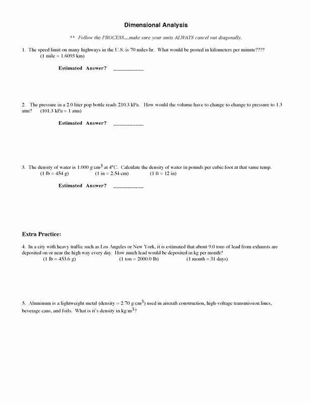 90 Dimensional Analysis Chemistry Worksheet 87