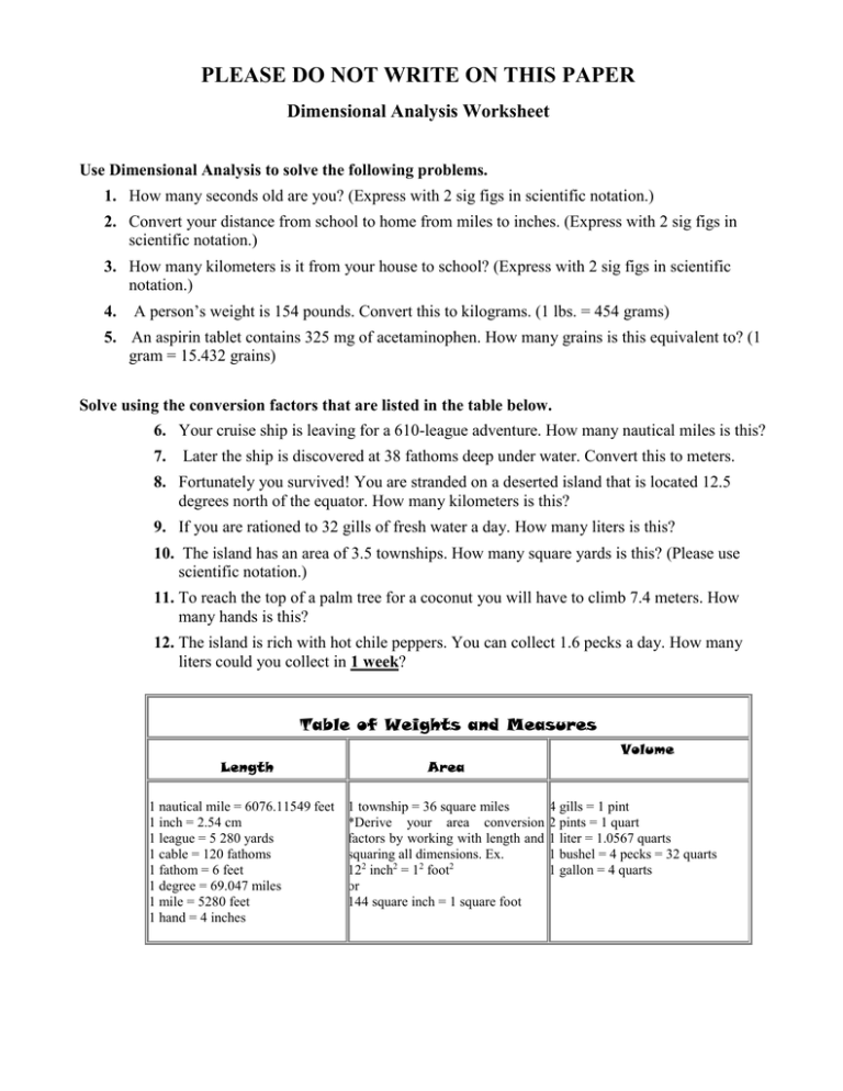 90 Dimensional Analysis Chemistry Worksheet 90