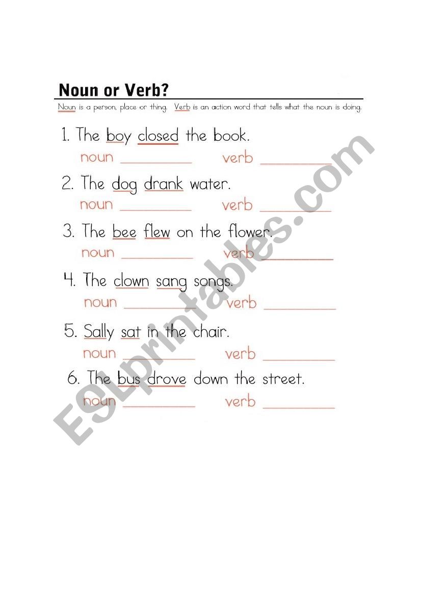 90 Noun And Verb Worksheets 30