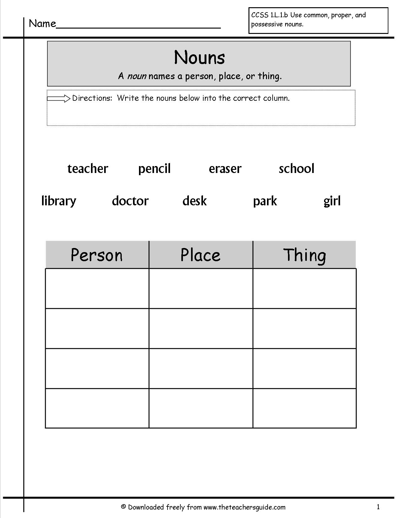 90 Noun And Verb Worksheets 33