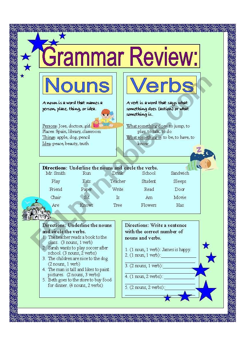 90 Noun And Verb Worksheets 34