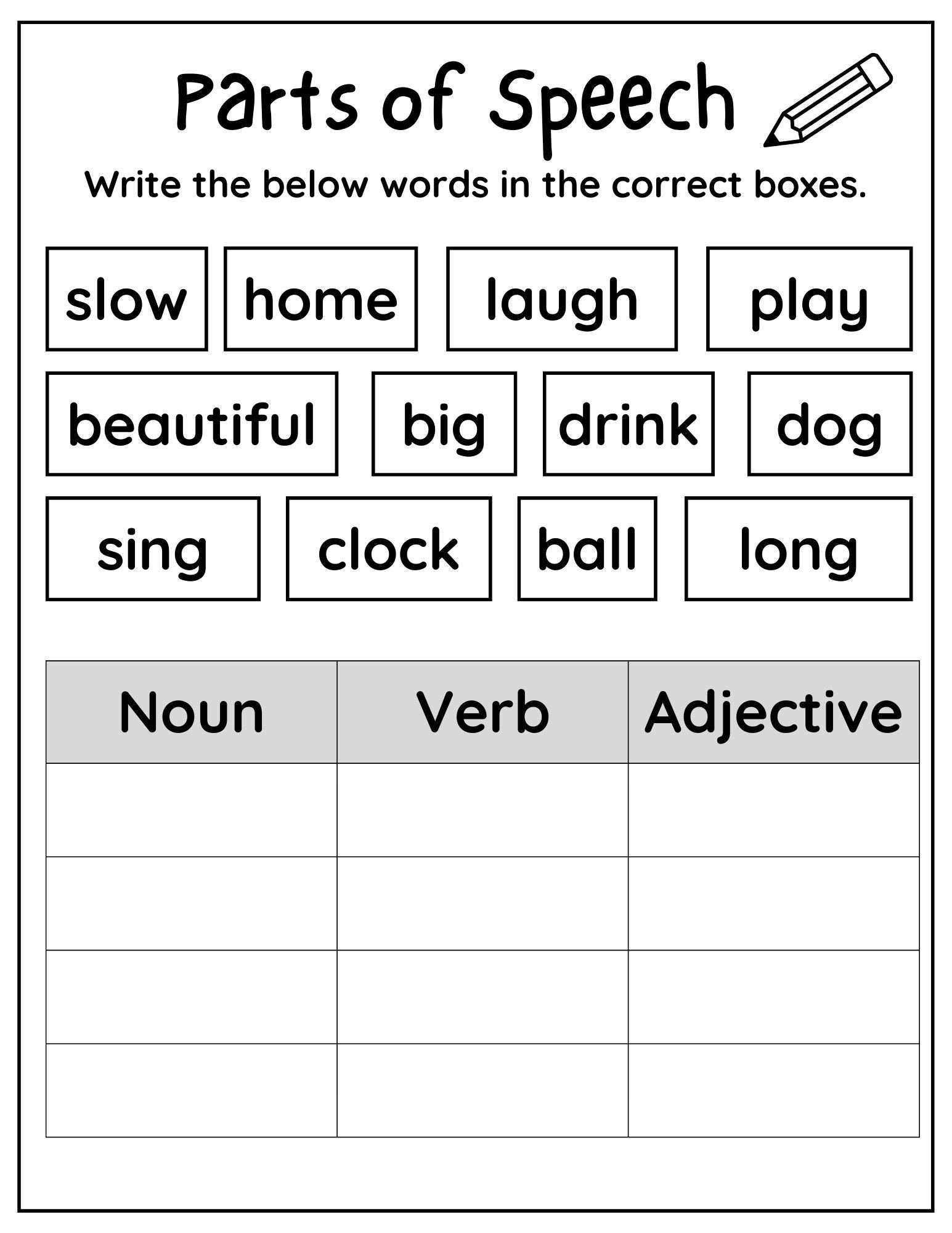 90 Noun And Verb Worksheets 36