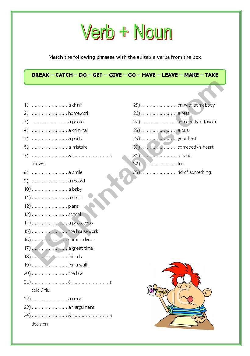 90 Noun And Verb Worksheets 37