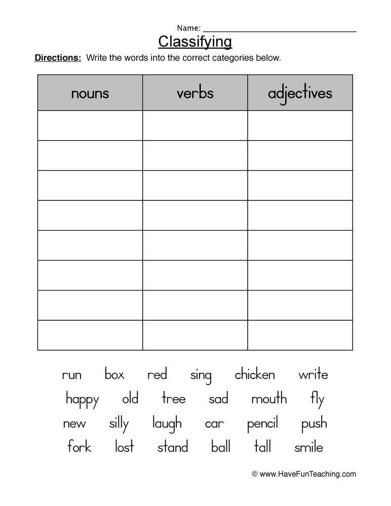 90 Noun And Verb Worksheets 57