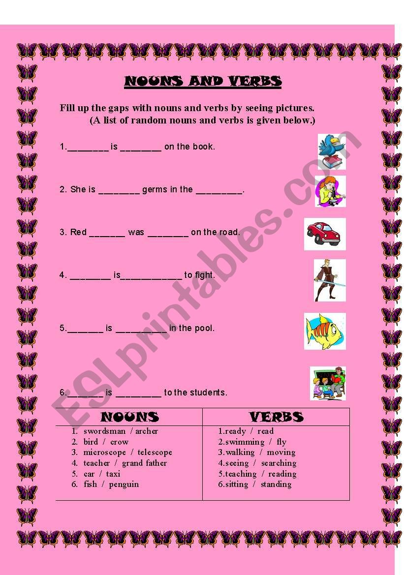 90 Noun And Verb Worksheets 59