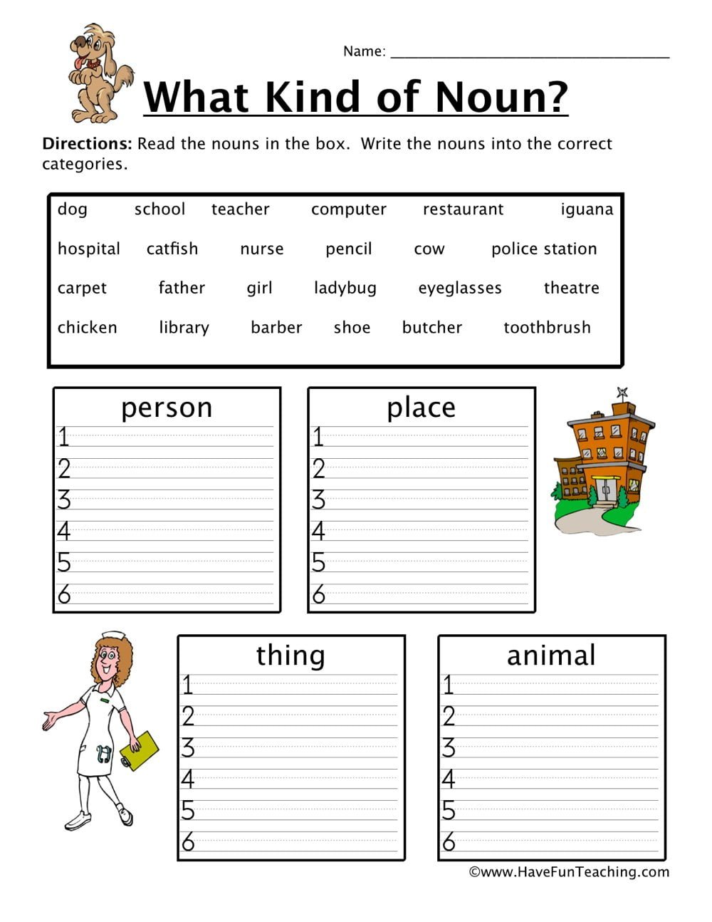 90 Noun And Verb Worksheets 63