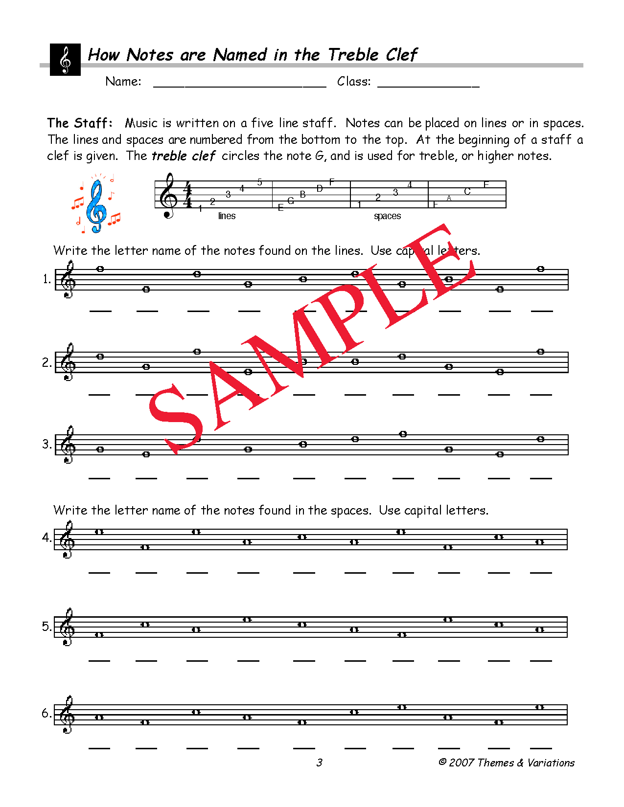 90 Printable Name The Notes Worksheet 30