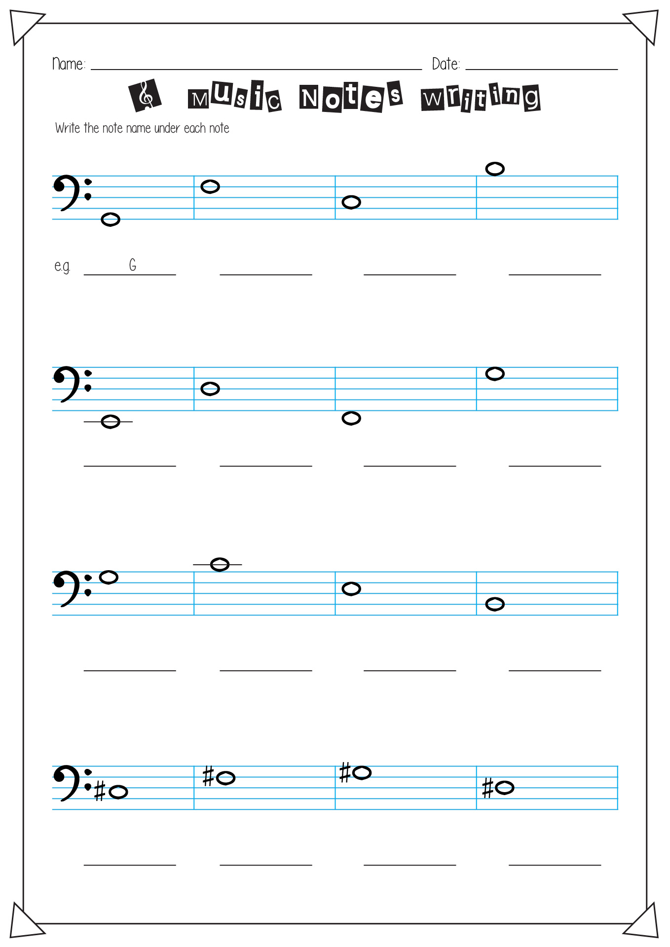 90 Printable Name The Notes Worksheet 67