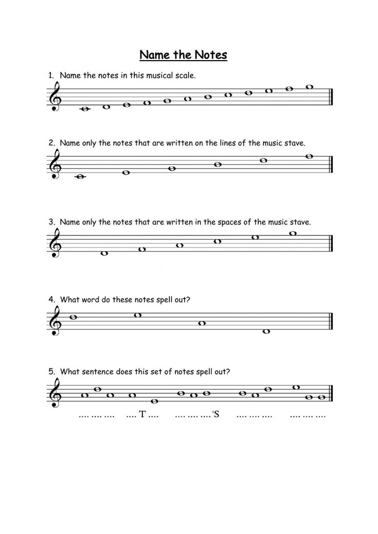 90 Printable Name The Notes Worksheet 71