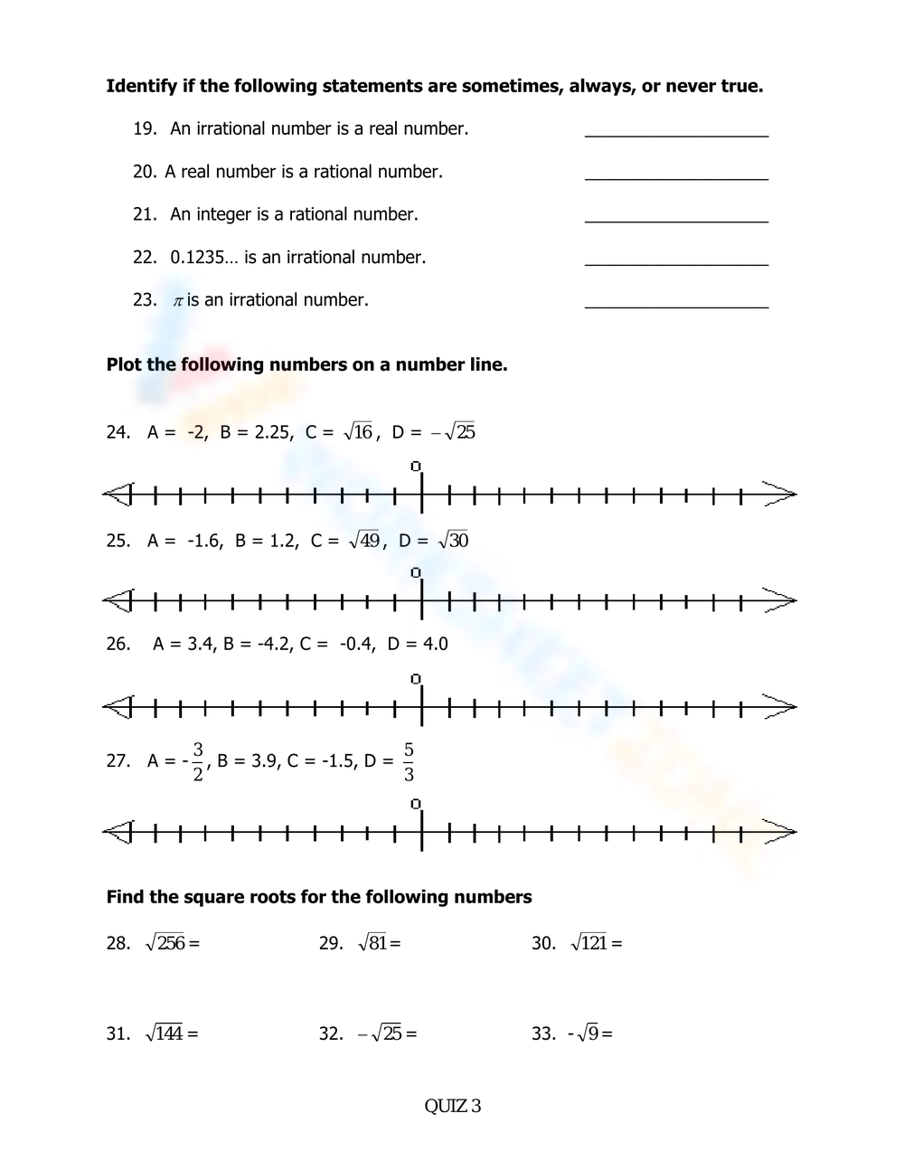 90 Printable Real Number System Worksheet 73