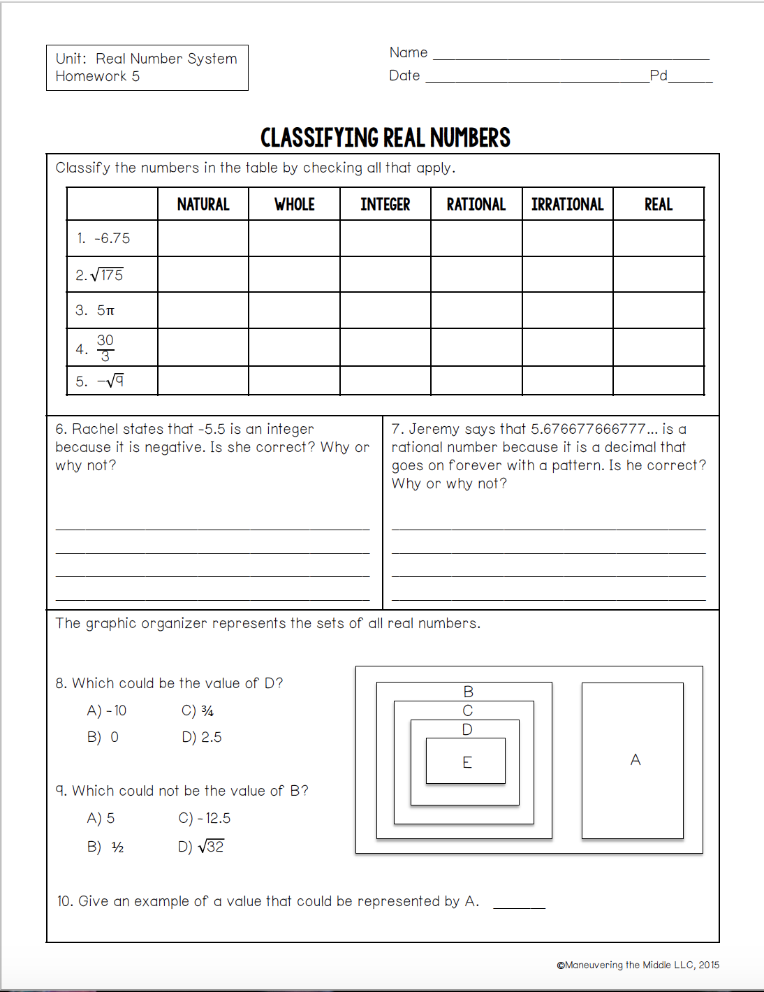 90 Printable Real Number System Worksheet 74