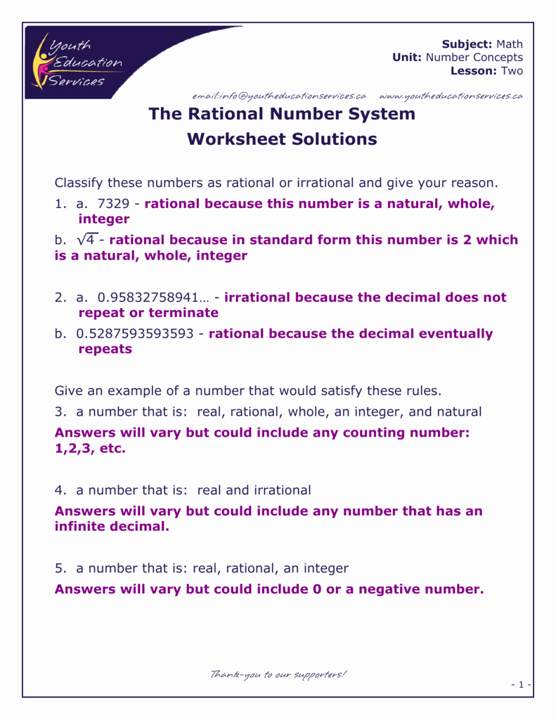 90 Printable Real Number System Worksheet 76