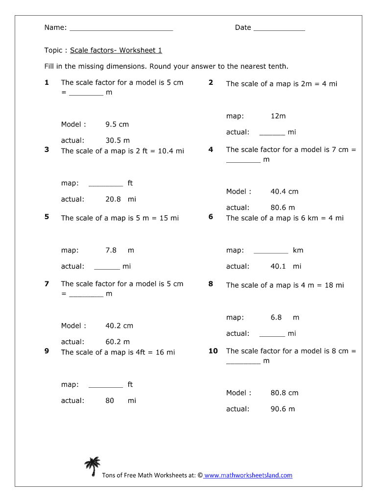 90 Printable Scale Factor Worksheet Pdf 1