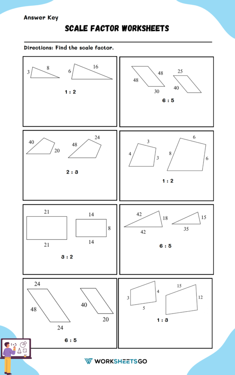 90 Printable Scale Factor Worksheet Pdf 3