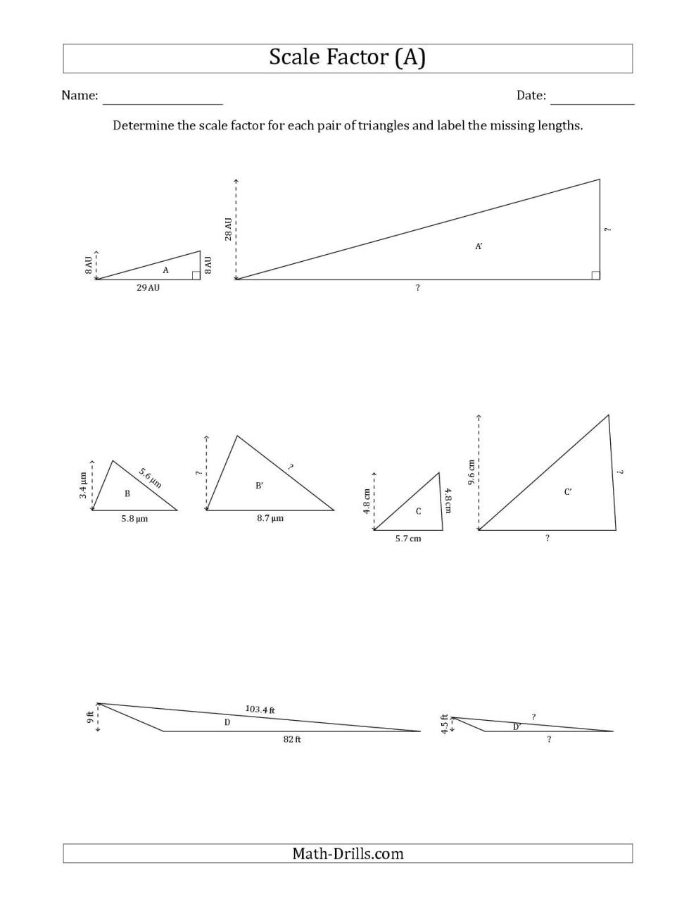 90 Printable Scale Factor Worksheet Pdf 36