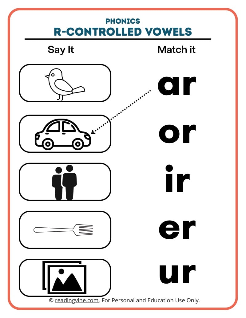 90 R Controlled Vowels Worksheet 3