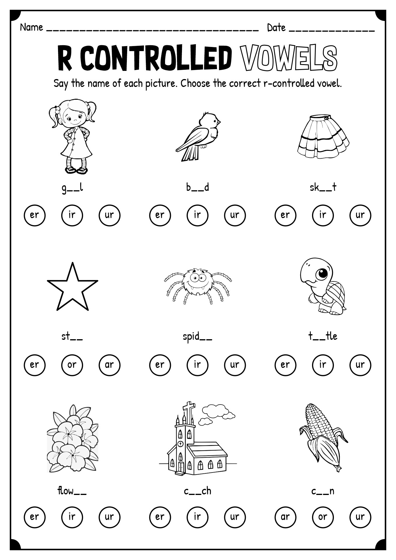 90 R Controlled Vowels Worksheet 4