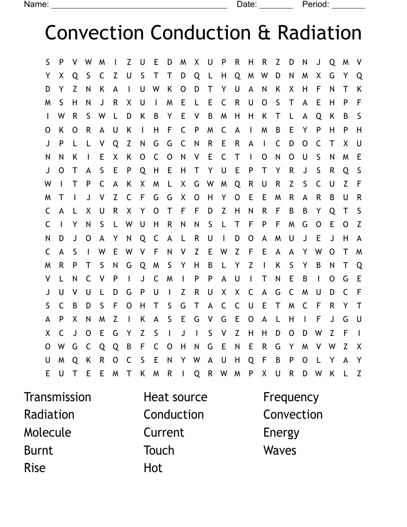 90 Worksheet Conduction Convection Radiation 20