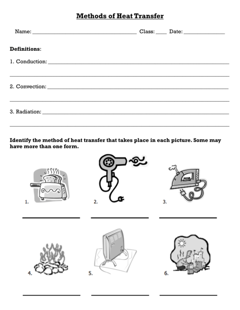 90 Worksheet Conduction Convection Radiation 6