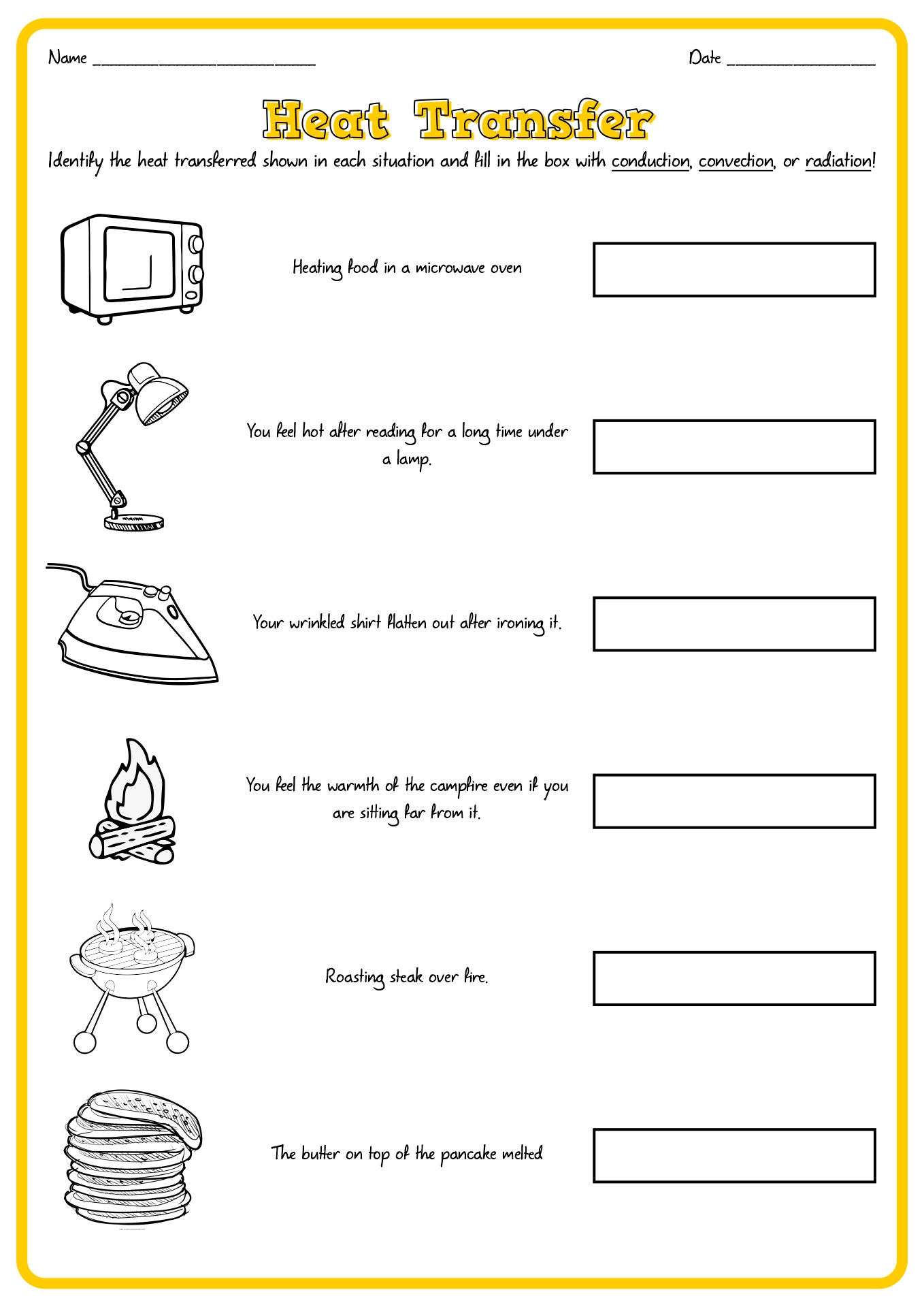 90 Worksheet Conduction Convection Radiation 62