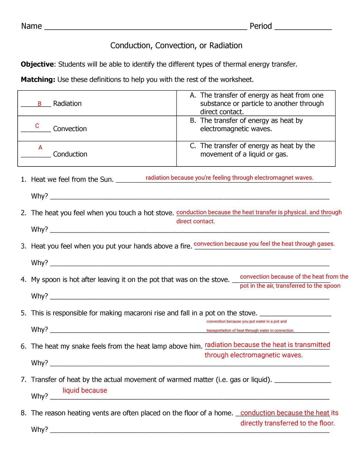 90 Worksheet Conduction Convection Radiation 80