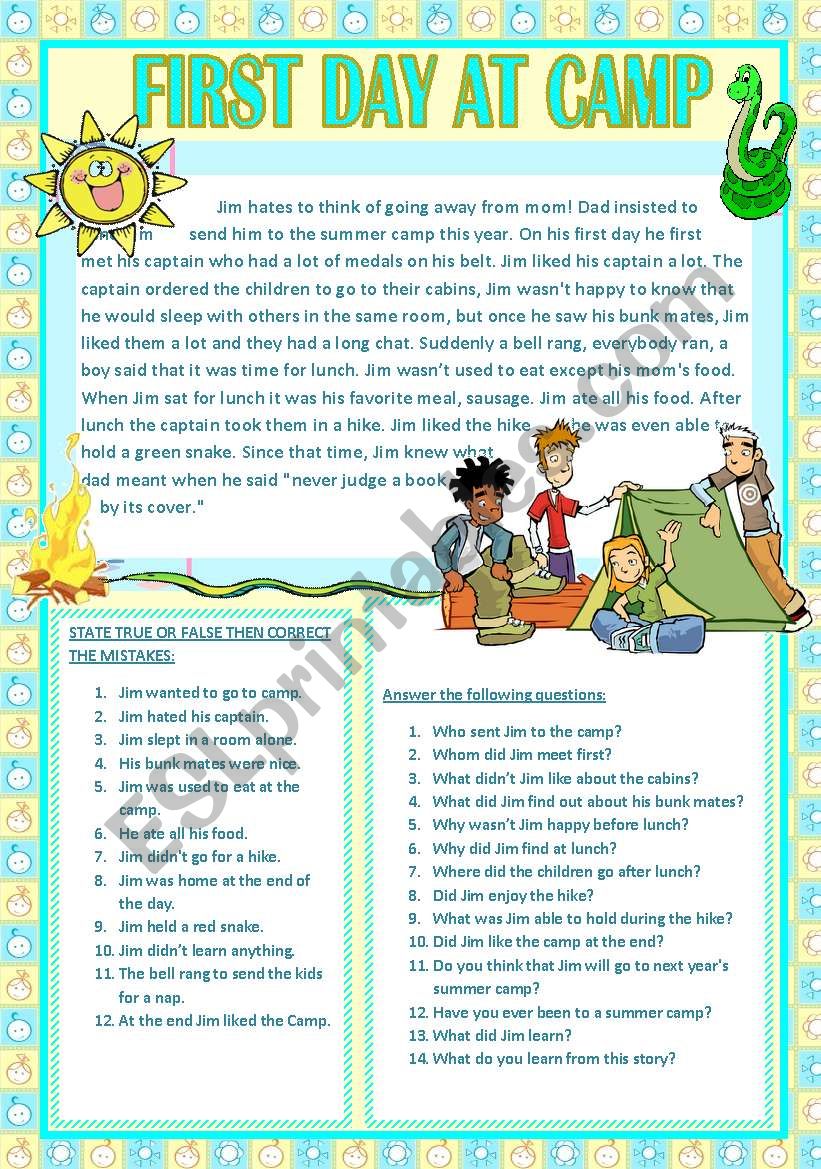 Get 85 Back-To-School Camp Worksheets Ideas 56