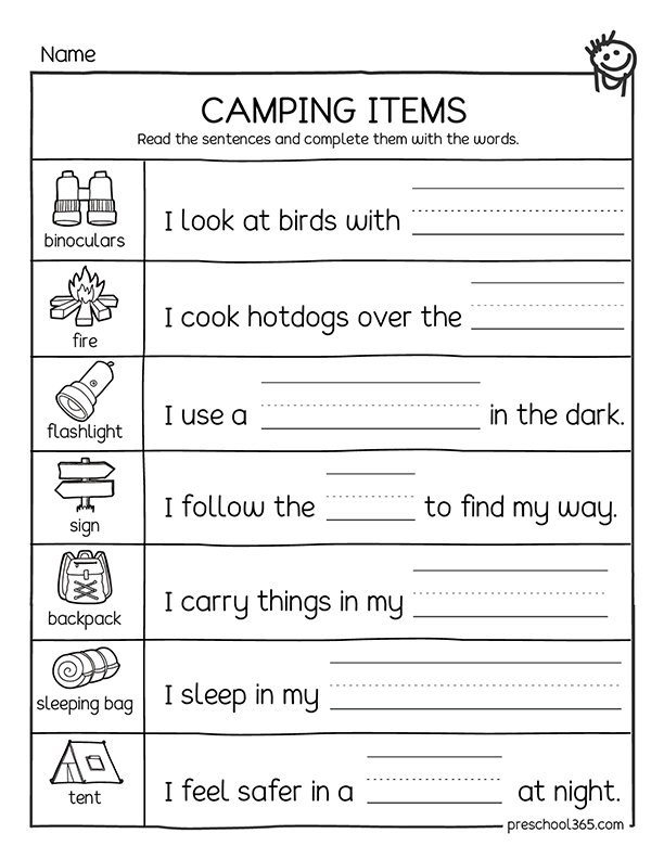 Get 85 Back-To-School Camp Worksheets Ideas 58