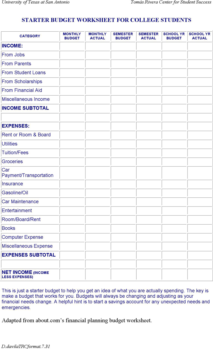 Get 85 Budgeting Worksheets For Students Ideas 38