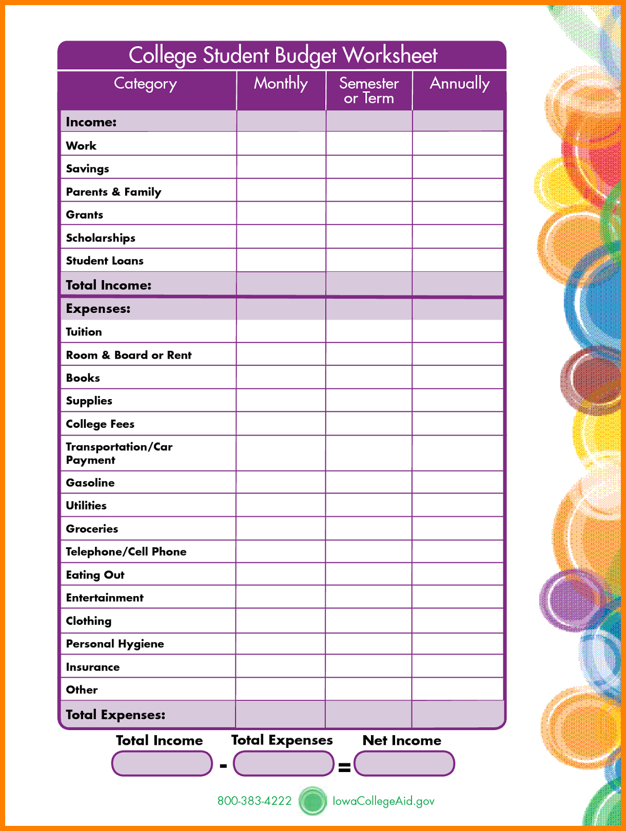 Get 85 Budgeting Worksheets For Students Ideas 76