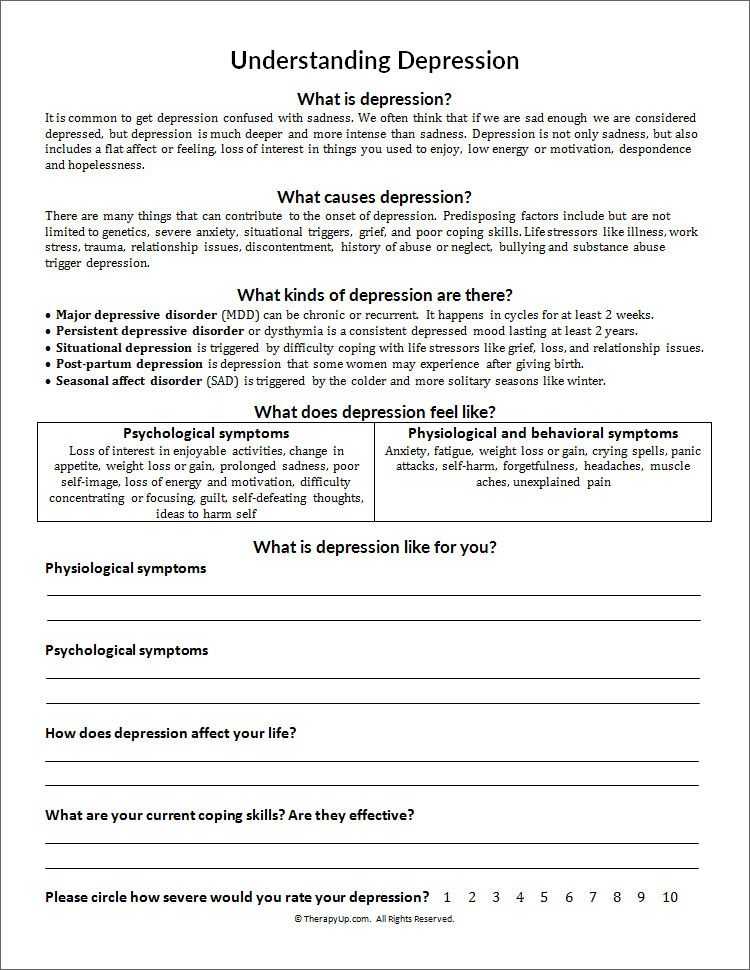 Get 85 Depression Worksheets For Teens Ideas 10