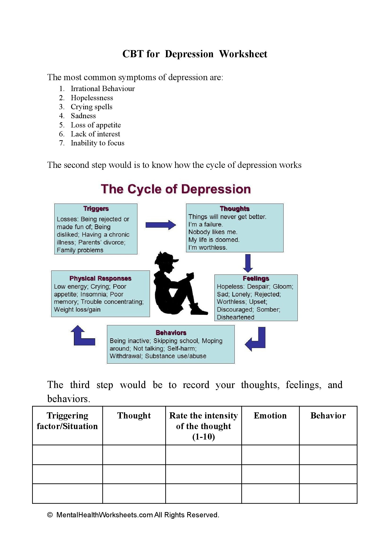 Get 85 Depression Worksheets For Teens Ideas 82