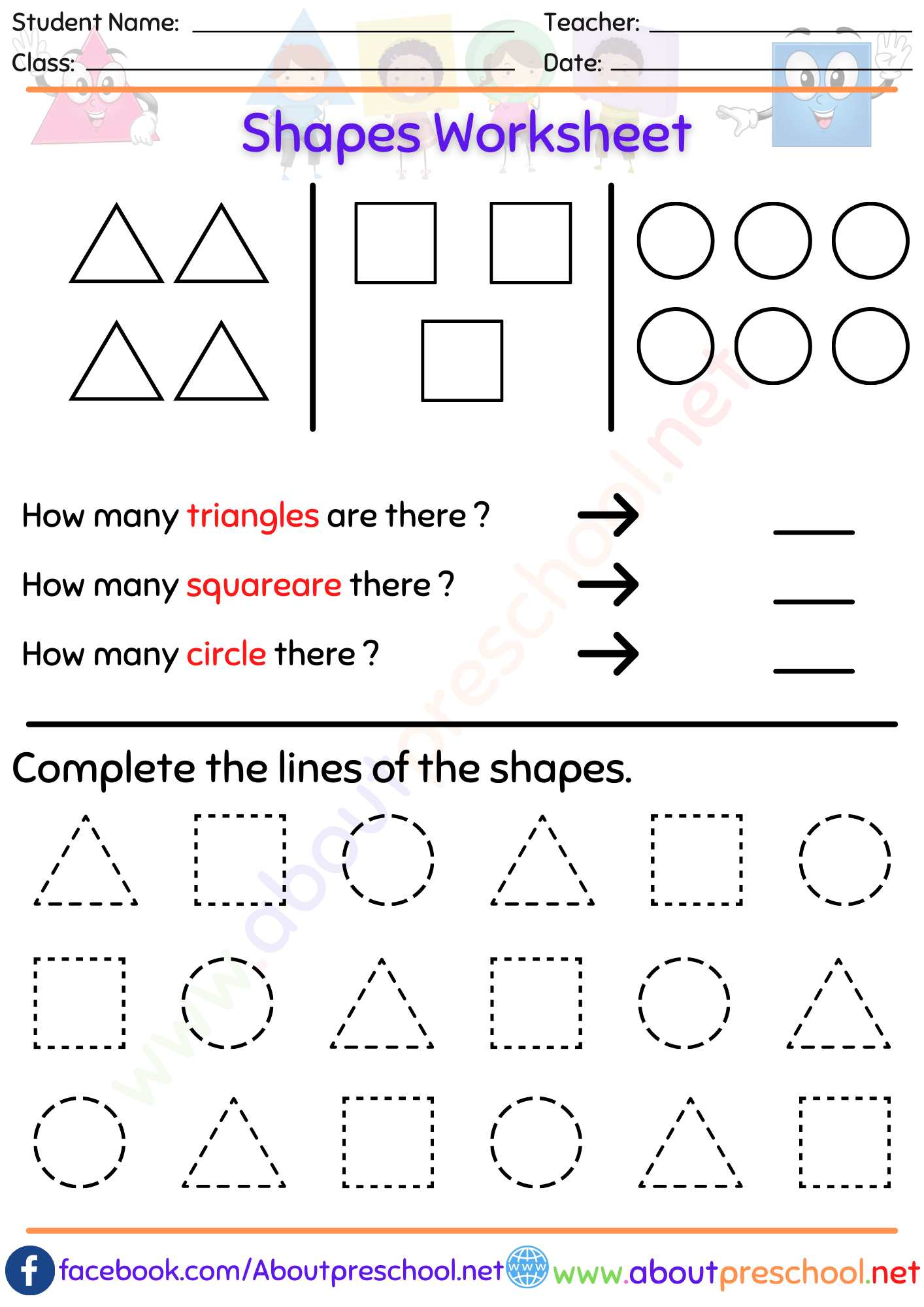 Get 85 Shapes Worksheet For Preschool Ideas 25