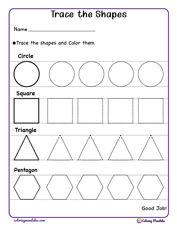 Get 85 Shapes Worksheet For Preschool Ideas 85