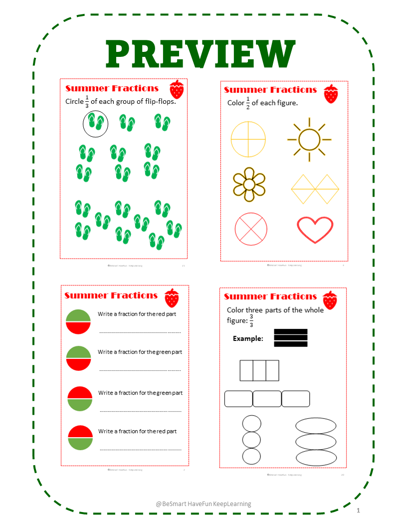 Get 85 Summer Fractions Worksheets Ideas 1