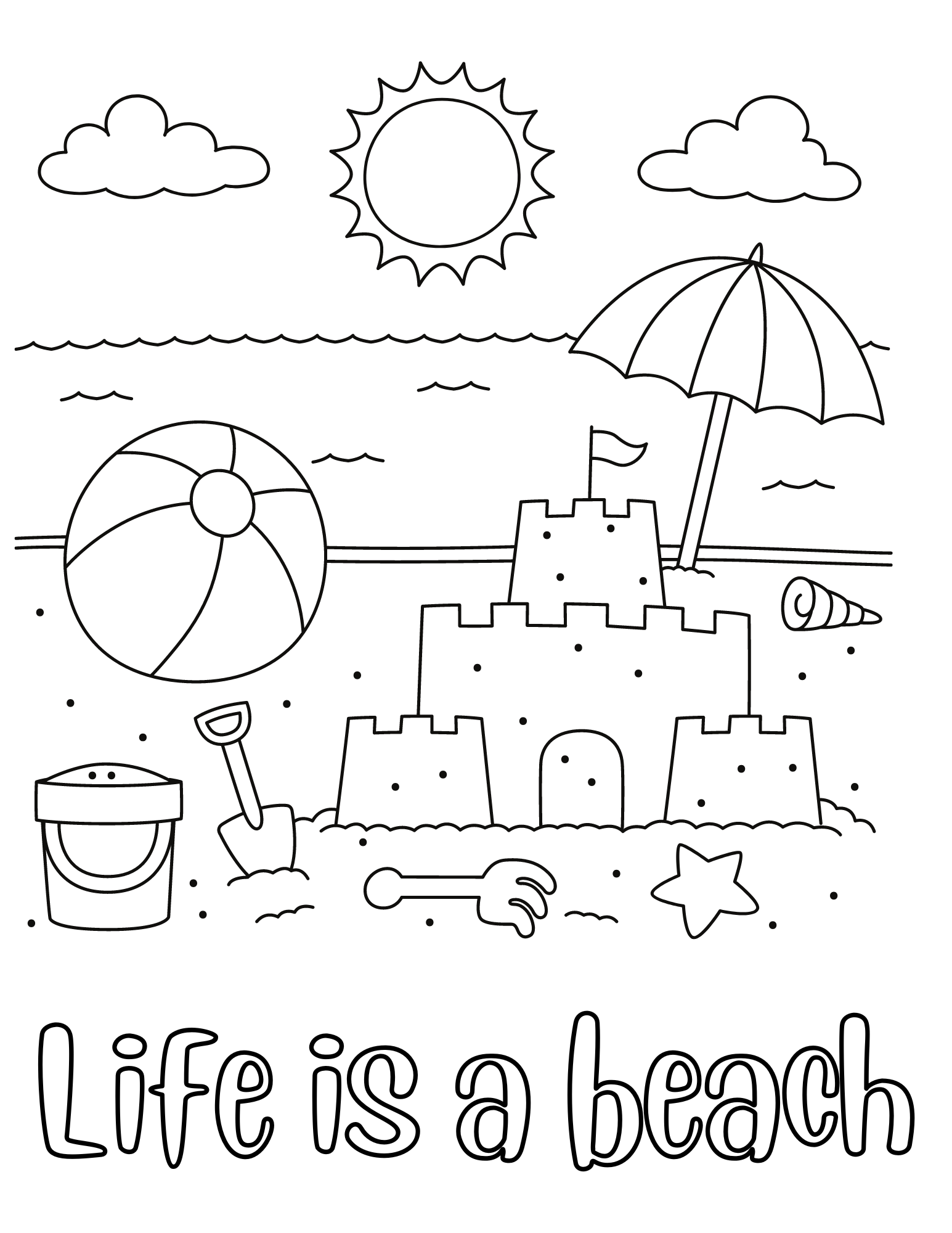 Best 45 Coloring Pages Beach Summer Ideas 1