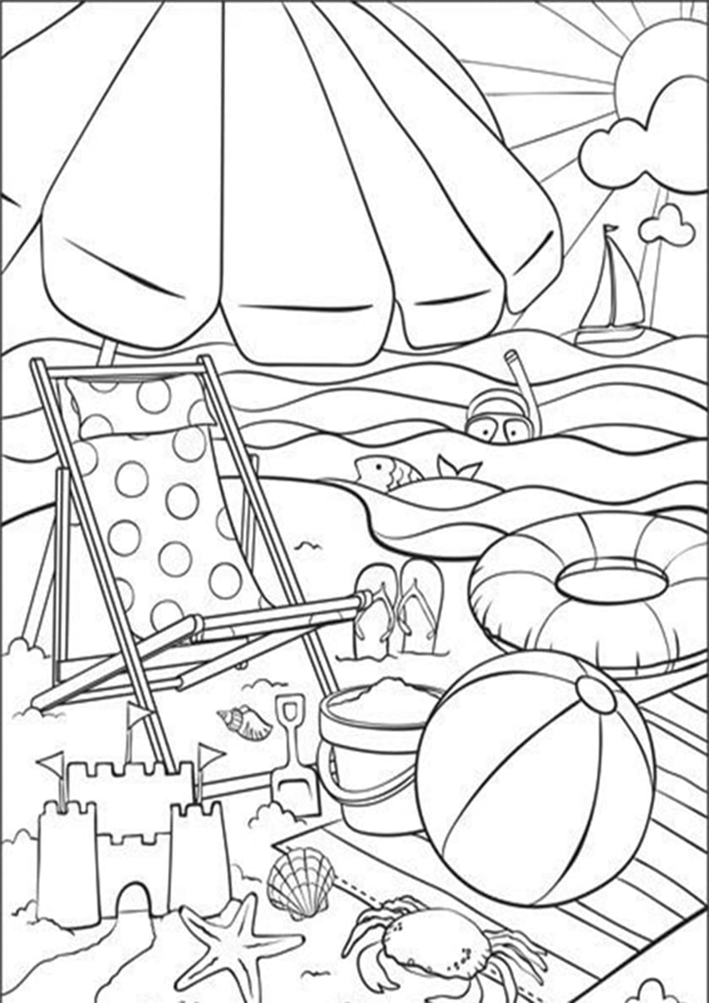 Best 45 Coloring Pages Beach Summer Ideas 3