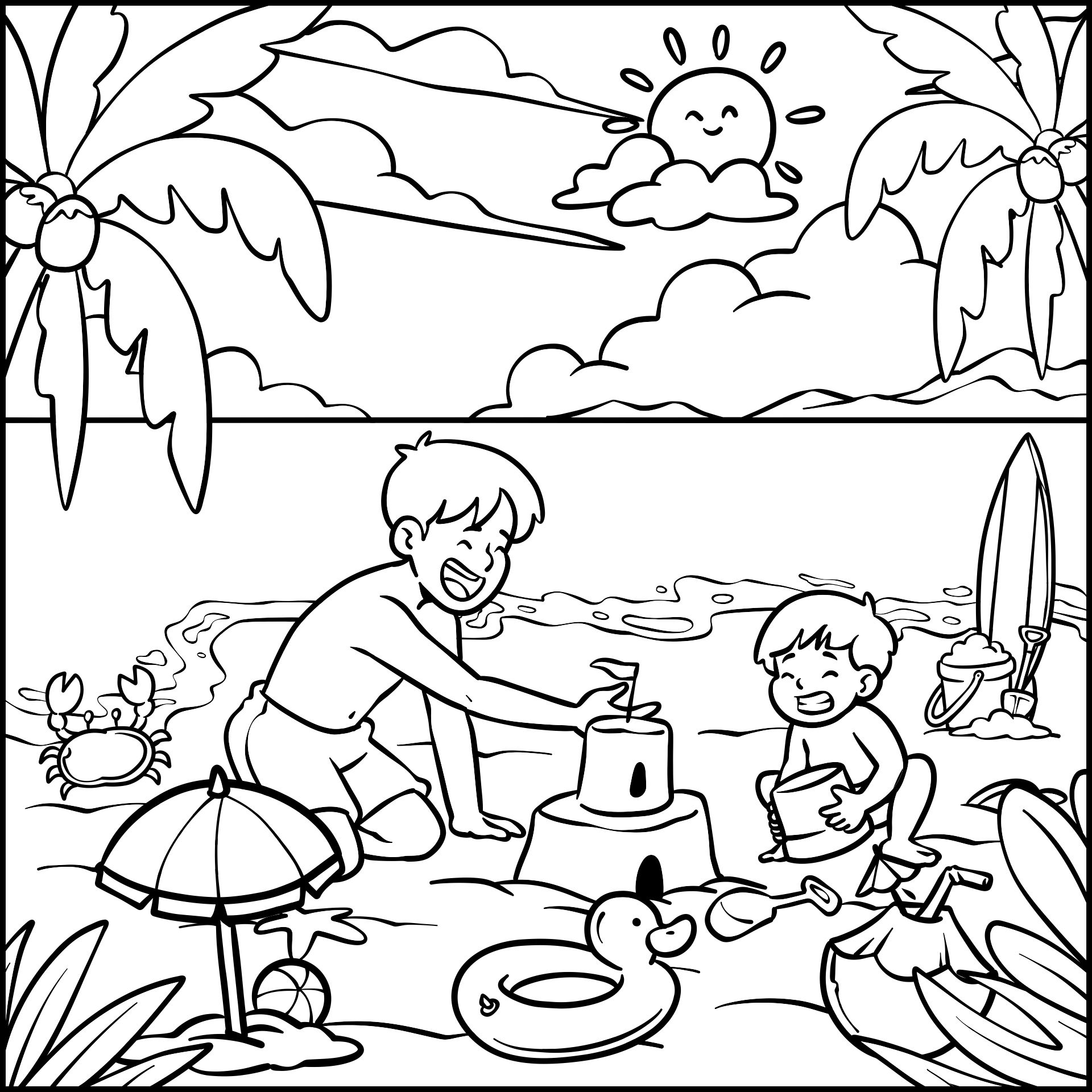 Best 45 Coloring Pages Beach Summer Ideas 34