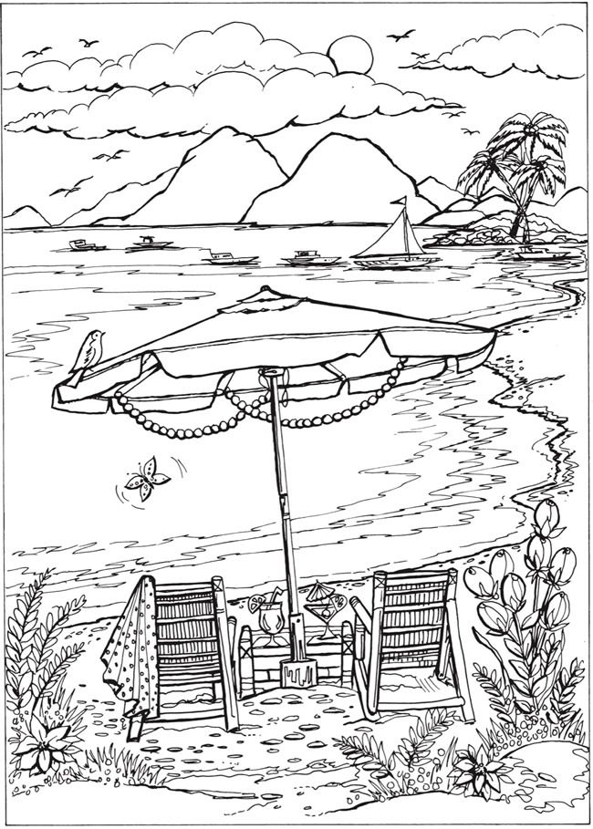 Best 45 Coloring Pages Beach Summer Ideas 44