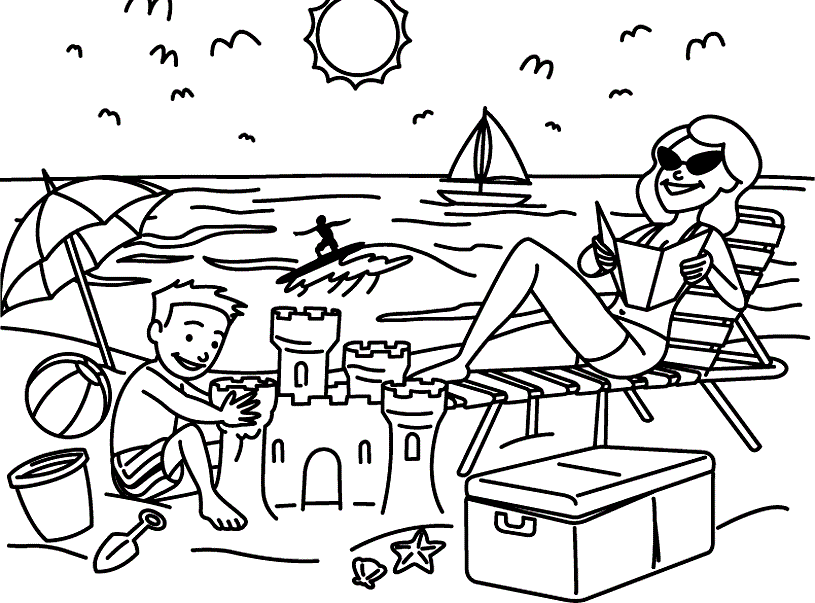 Best 45 Coloring Pages Beach Summer Ideas 8