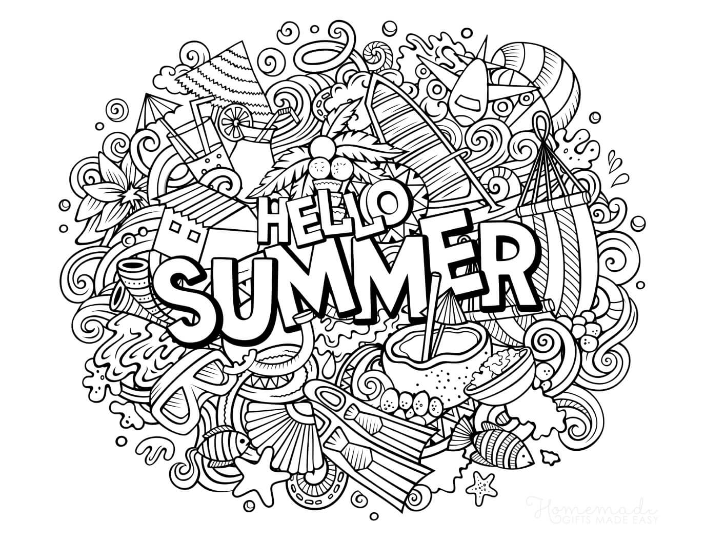 Best 45 Coloring Pages Summer Adult Ideas 1