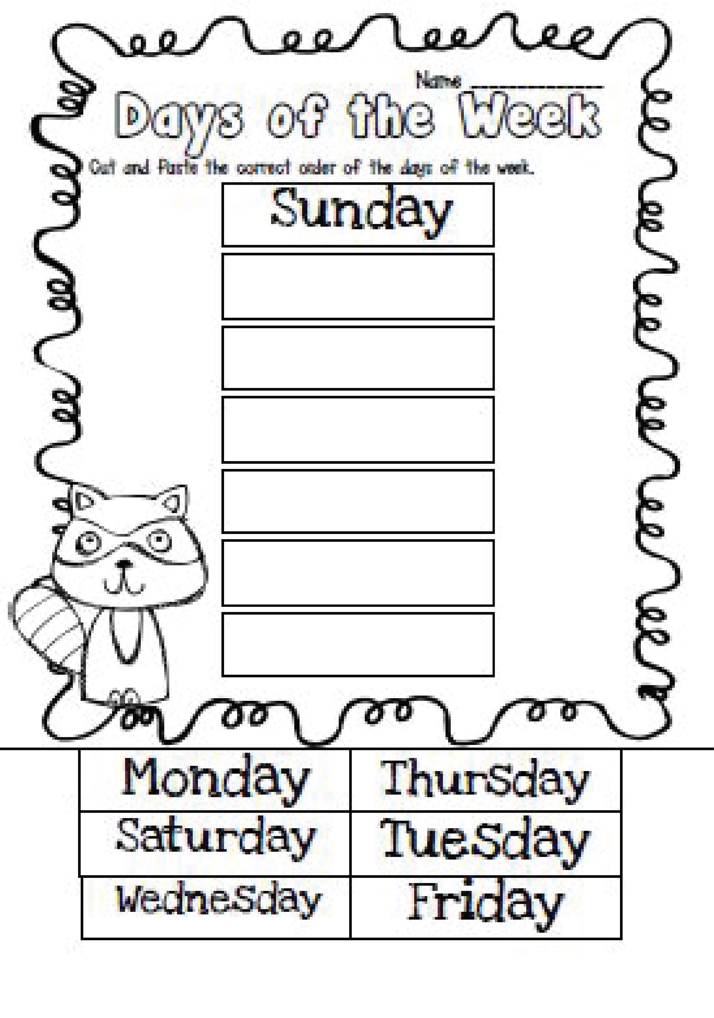 Best 45 Days Of The Week Worksheets Ideas 1